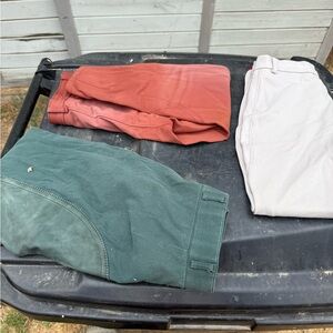 Elegant Women's Pants Trio - Teal, Coral, and Cream